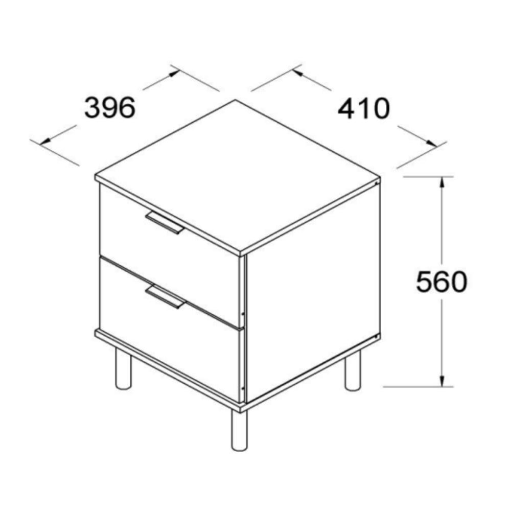 Mesa de Cabeceira Ditália 2 Gavetas DM-125 Verde Oliva