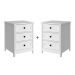 Mesa de Cabeceira Ditália 2 Unidades 3 Gavetas DM-111 Branco