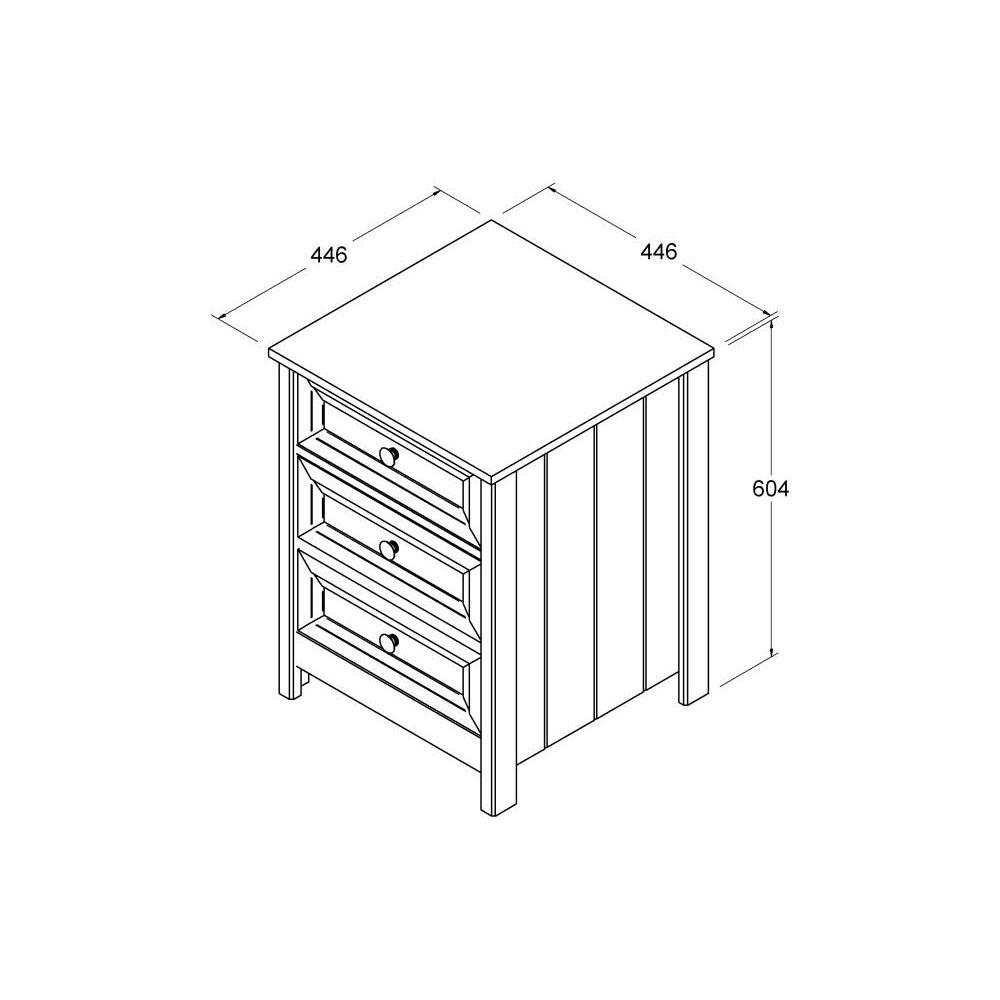 Mesa de Cabeceira Ditália 2 Unidades 3 Gavetas DM-111 Branco