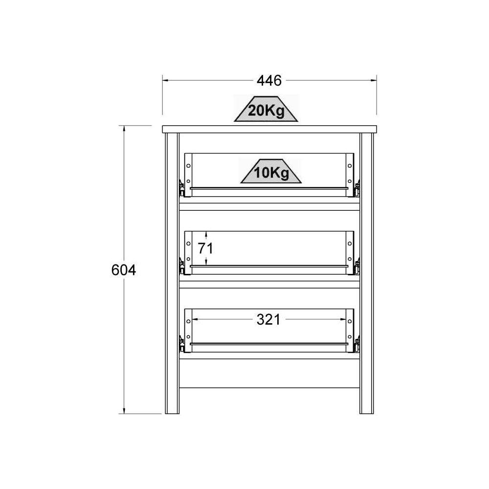 Mesa de Cabeceira Ditália 2 Unidades 3 Gavetas DM-111 Branco
