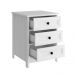 Mesa de Cabeceira Ditália 3 Gavetas DM-111 Branco