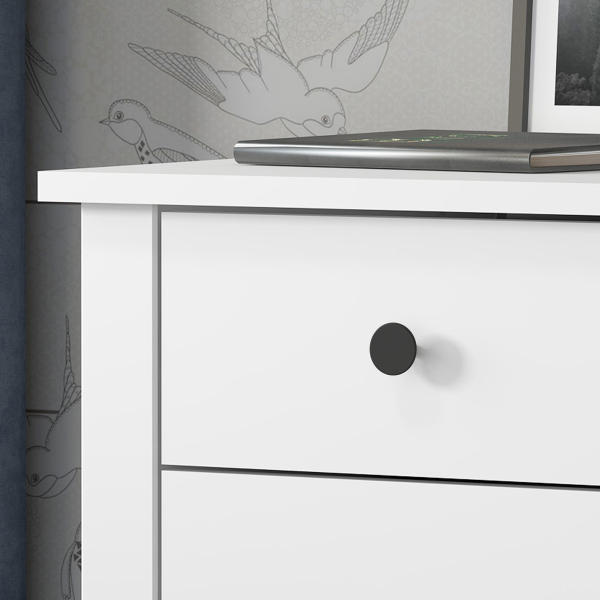Mesa de Cabeceira Ditália 3 Gavetas DM-113 Branco