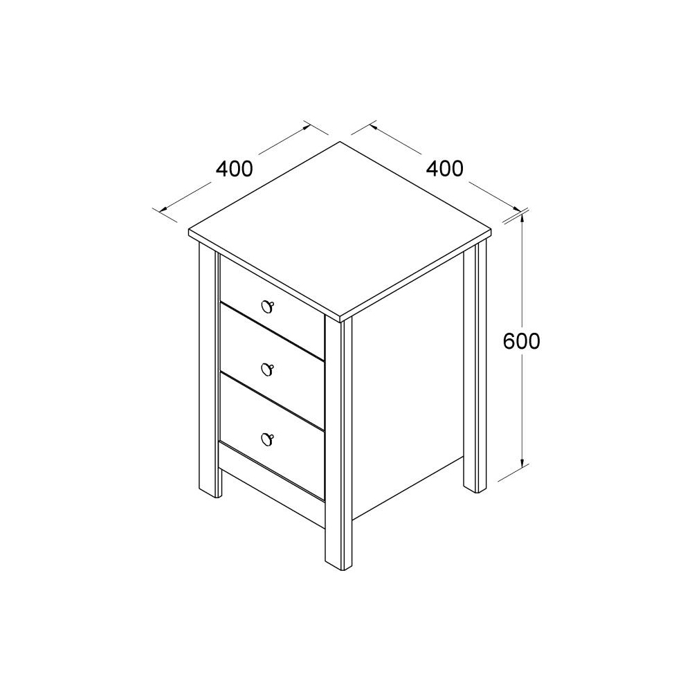 Mesa de Cabeceira Ditália Conjunto com 2 un. DM-113 Branco