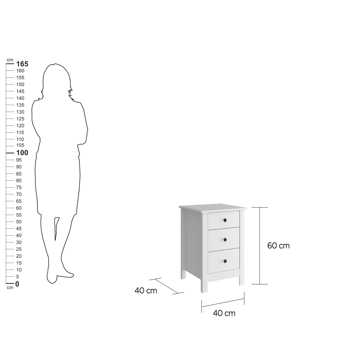 Mesa de Cabeceira Ditália Conjunto com 2 un. DM-113 Branco