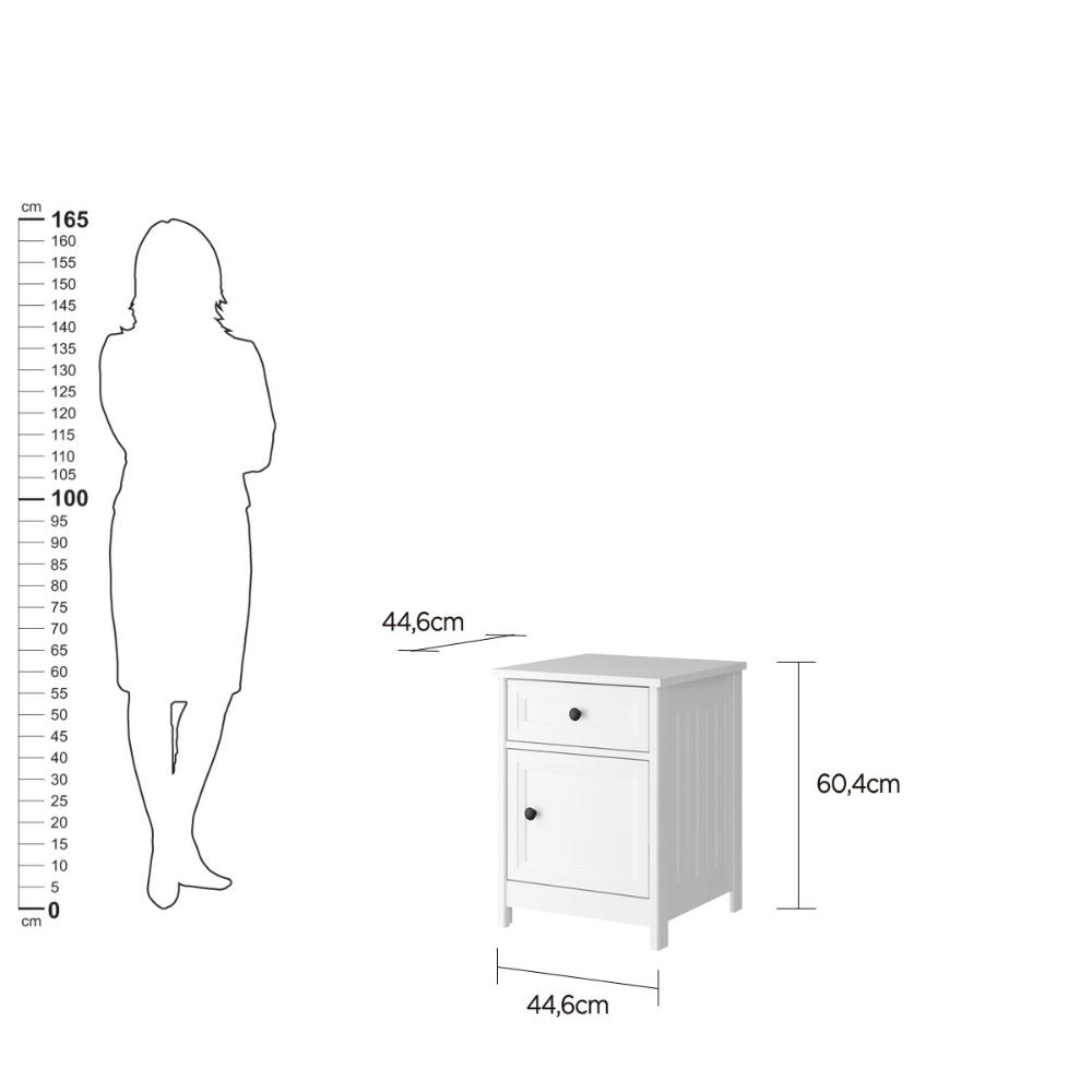 Mesa de Cabeceira Ditália Conjunto com 2 un. DM-114 Branco