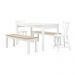 Mesa de Jantar Ditália 2Bancos 2Cad JA-220+JA-225 Cor:Branco