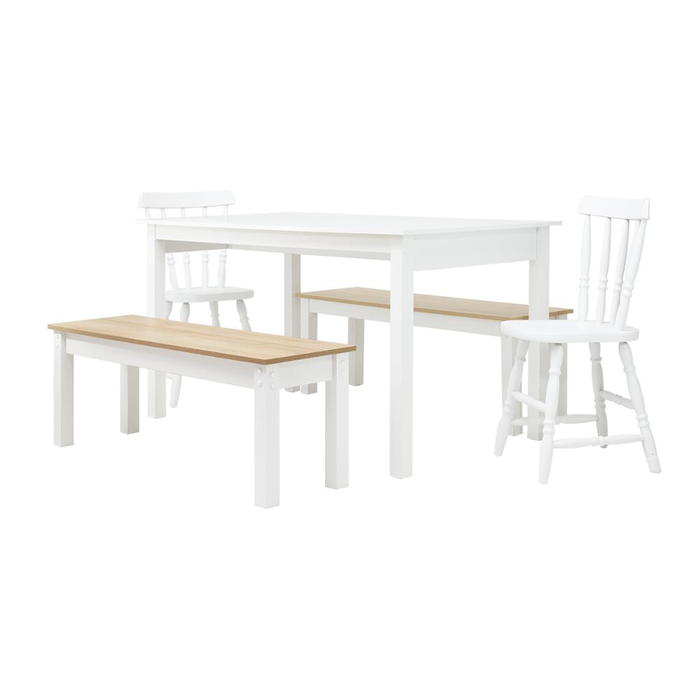 Mesa de Jantar Ditália 2Bancos 2Cad JA-220+JA-225 Cor:Branco