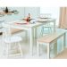 Mesa de Jantar Ditália 2Bancos 2Cad JA-220+JA-225 Cor:Branco
