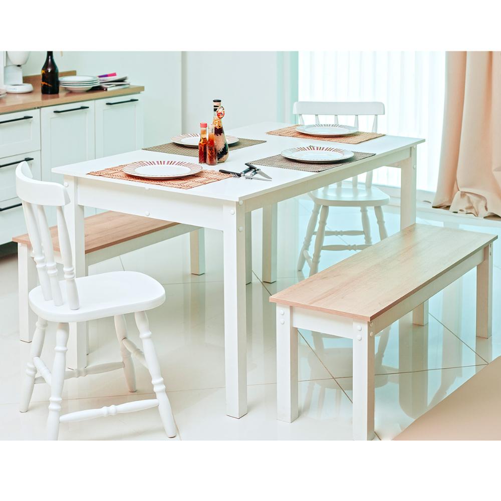 Mesa de Jantar Ditália 2Bancos 2Cad JA-220+JA-225 Cor:Branco