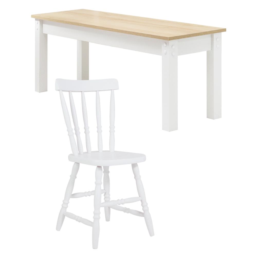 Mesa de Jantar Ditália 2Bancos 2Cad JA-220+JA-225 Cor:Branco
