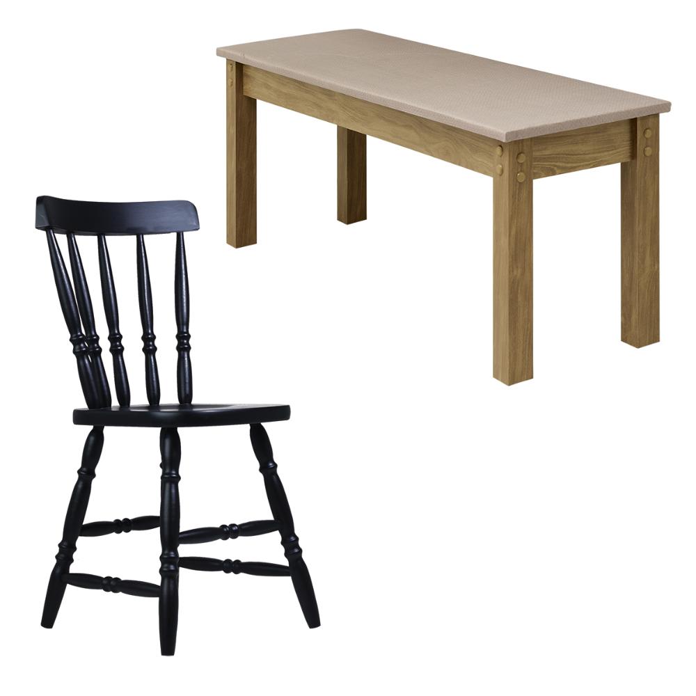 Mesa de Jantar Ditália 2Bancos 2Cad JA-220+JA-225 Cor:Diamond