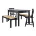 Mesa de Jantar Ditália 2Bancos 2Cad JA-220+JA-225 Cor:Preto
