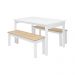 Mesa de Jantar Ditália 2Bancos JA-220+JA-225 Cor:Branco