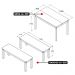 Mesa de Jantar Ditália 2Bancos JA-220+JA-225 Cor:Diamond