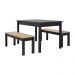 Mesa de Jantar Ditália 2Bancos JA-220+JA-225 Cor:Preto