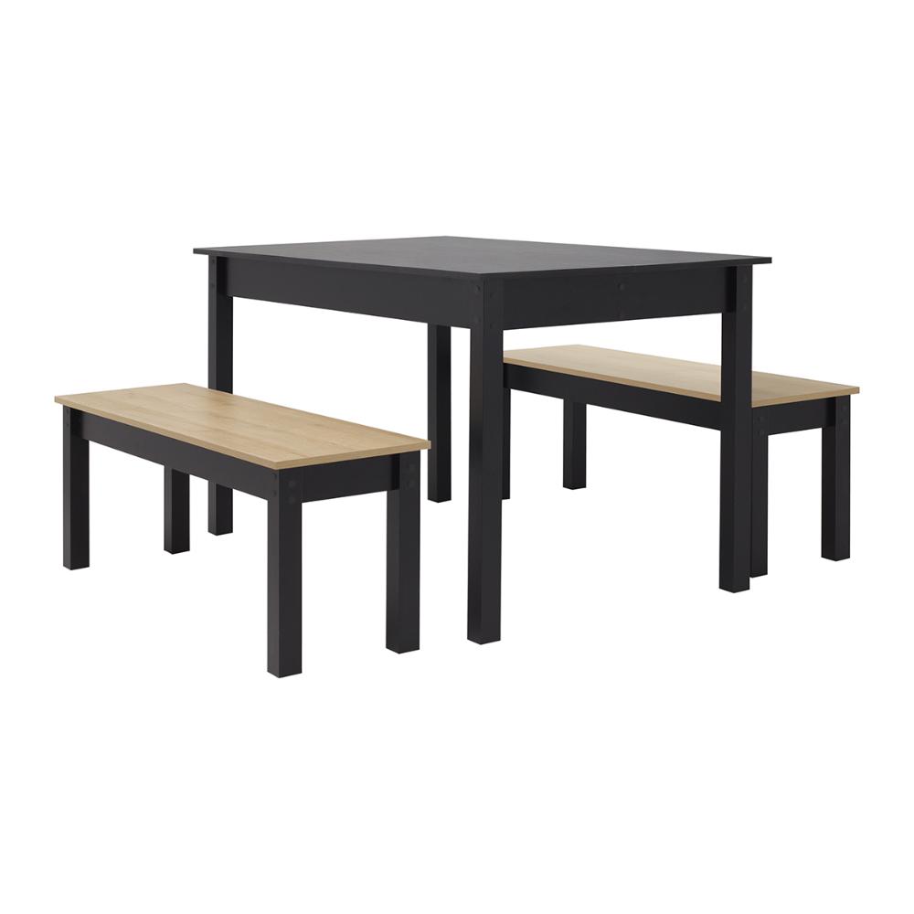 Mesa de Jantar Ditália 2Bancos JA-220+JA-225 Cor:Preto