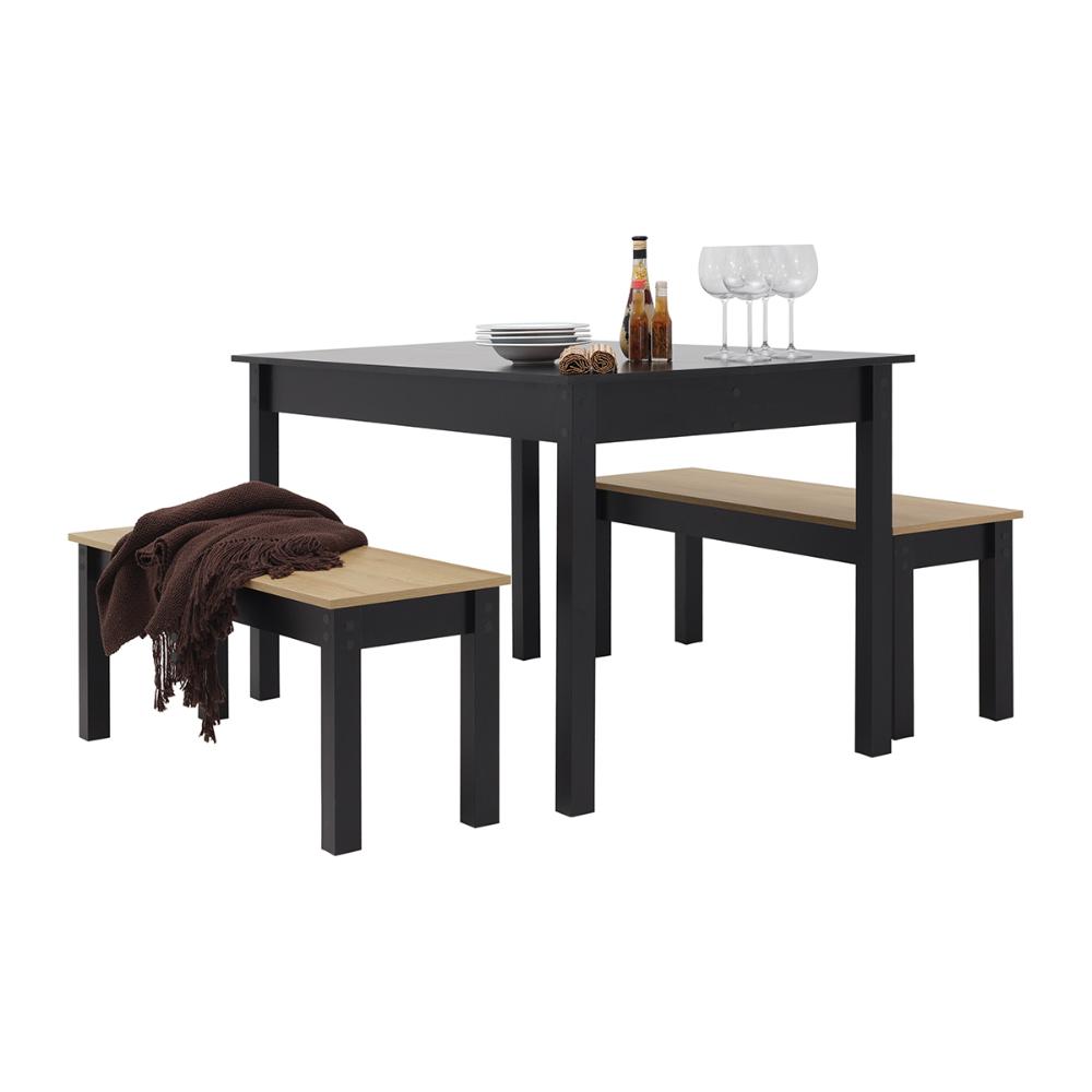 Mesa de Jantar Ditália 2Bancos JA-220+JA-225 Cor:Preto