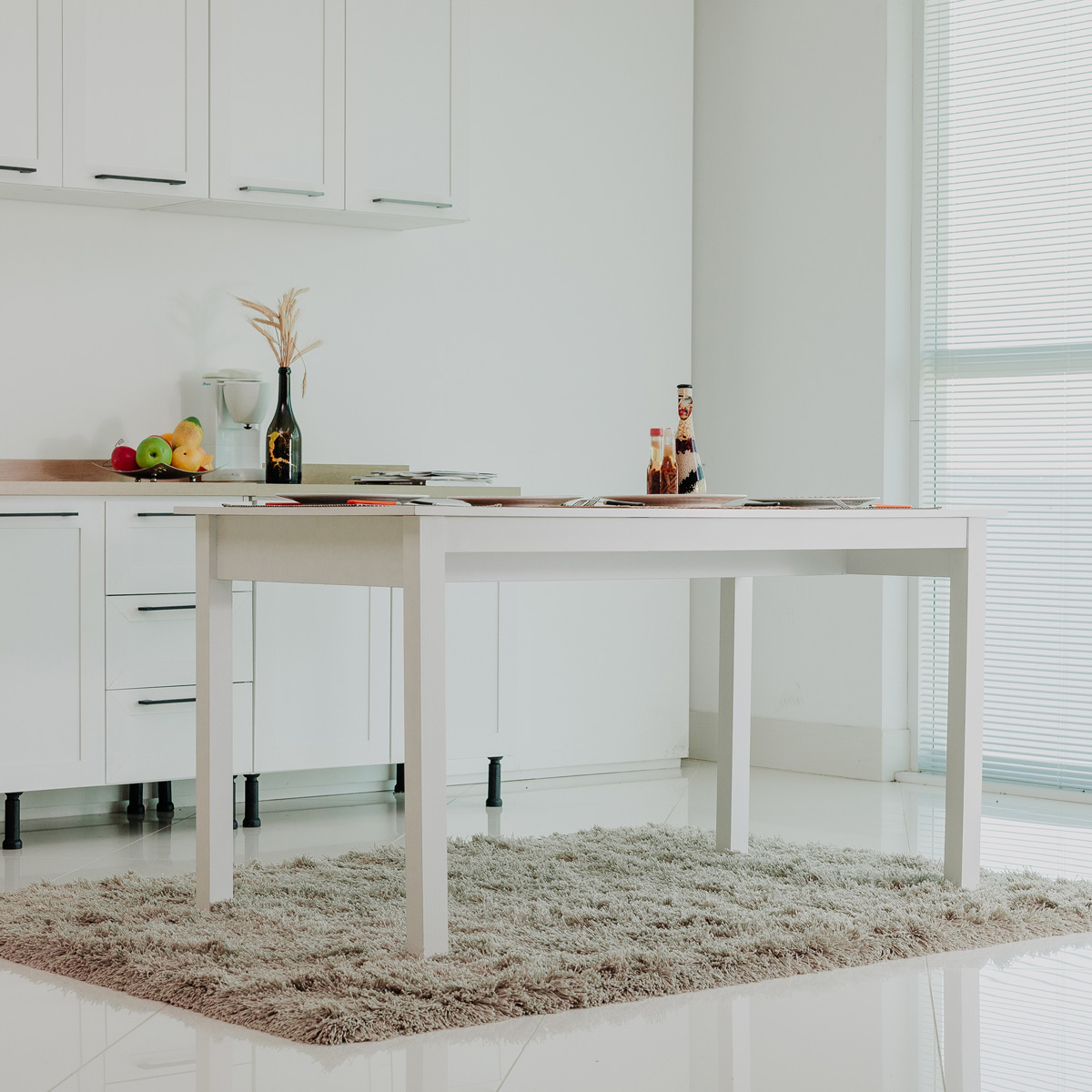 Mesa de Jantar Ditália JA-225 Cor:Branco