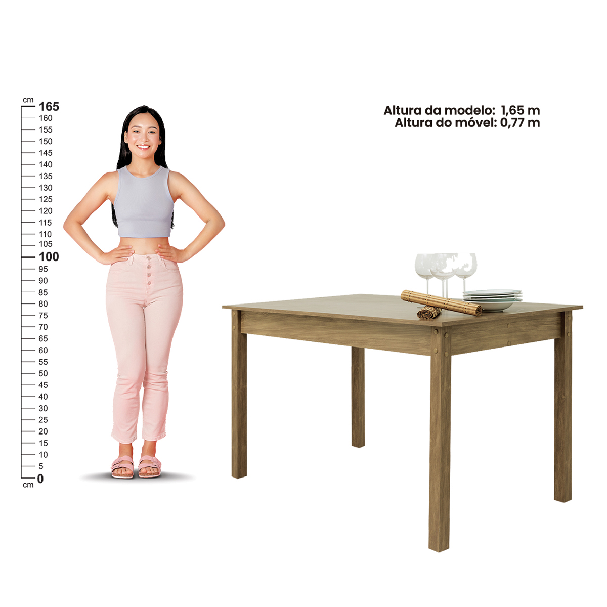Mesa de Jantar Ditália JA-225 Cor:Diamond