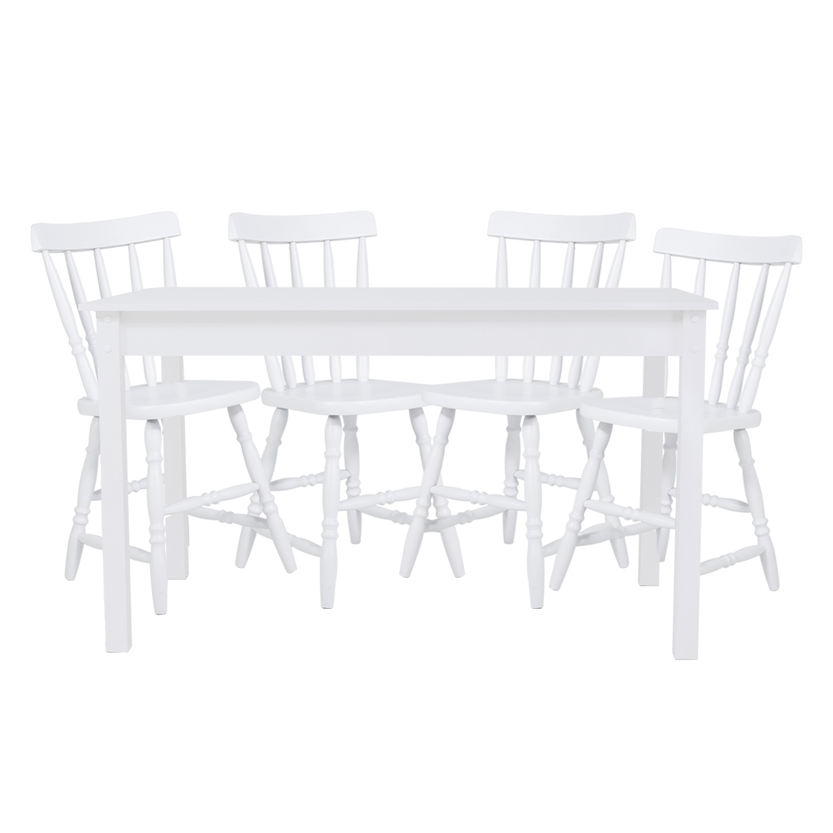 Mesa de Jantar Ditália com 4 Cadeiras JA-225 Cor:Branco