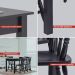 Mesa de Jantar Ditália com 4 Cadeiras JA-225 Cor:Preto