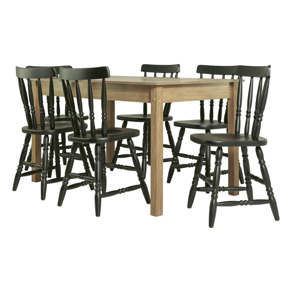 Mesa de Jantar Ditália com 6 Cadeiras JA-225 Cor:Diamond