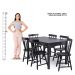 Mesa de Jantar Ditália com 6 Cadeiras JA-225 Cor:Preto