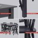 Mesa de Jantar Ditália com 6 Cadeiras JA-225 Cor:Preto