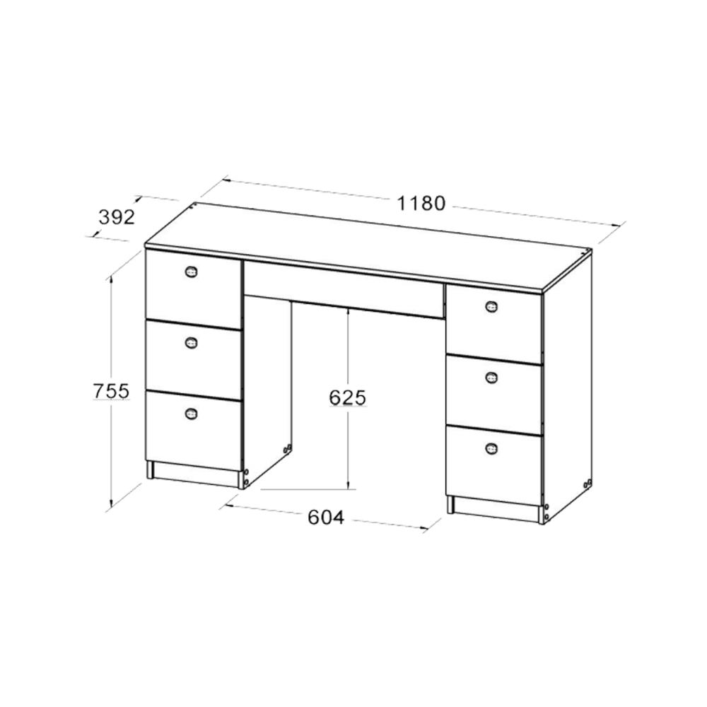 Mesa de escritório Ditália 7 Gavetas com Cadeira PE-100 COR:preto