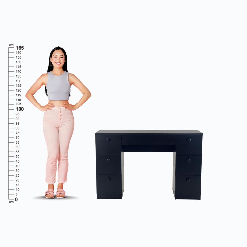 Mesa de escritório Ditália 7 Gavetas com Cadeira PE-100 COR:preto