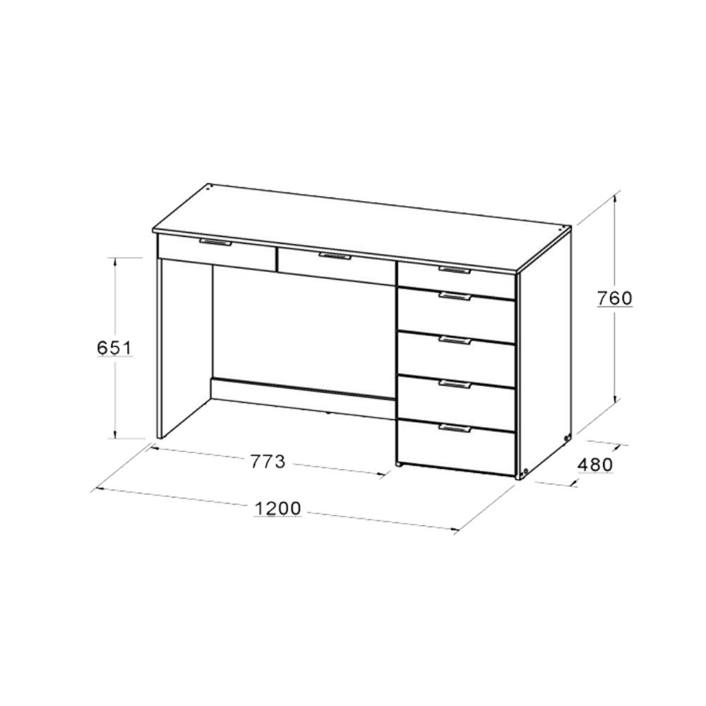 Mesa de escritório Ditália 7 Gavetas com Cadeira PE-90