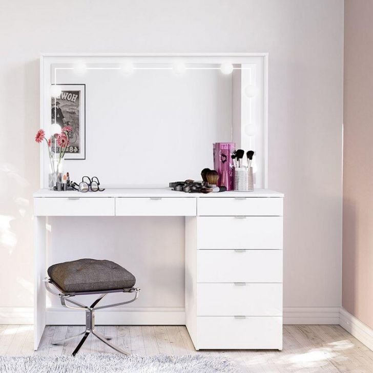 Penteadeira e Mesa de Maquiagem Branco Lilies Móveis em Promoção