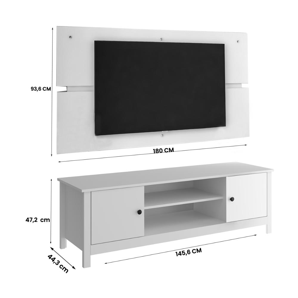 Rack Painel Ditália p/ TV até 60 R-902 R-606 Cor:Branco