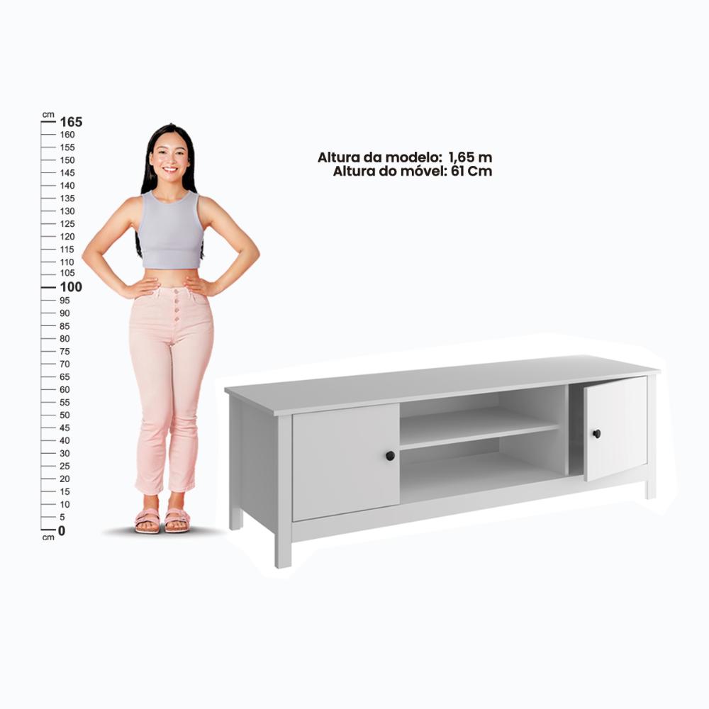 Rack Painel Ditália p/ TV até 60 R-902 R-606 Cor:Branco
