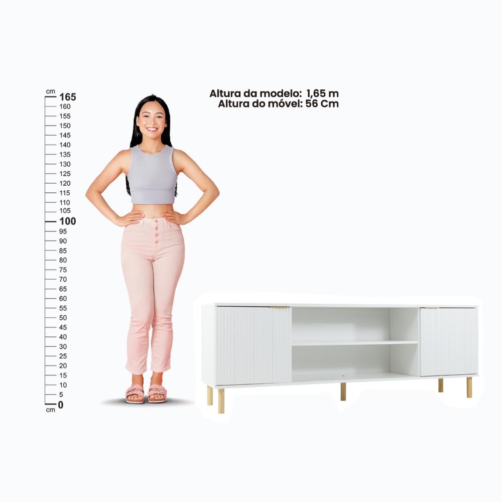 Rack Painel Ditália p/ TV até 60 R-902 R-634 Cor:Branco