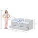 Sofá Cama Solteiro C/ Colchões Ditália Cama Aux CM-08 Branco
