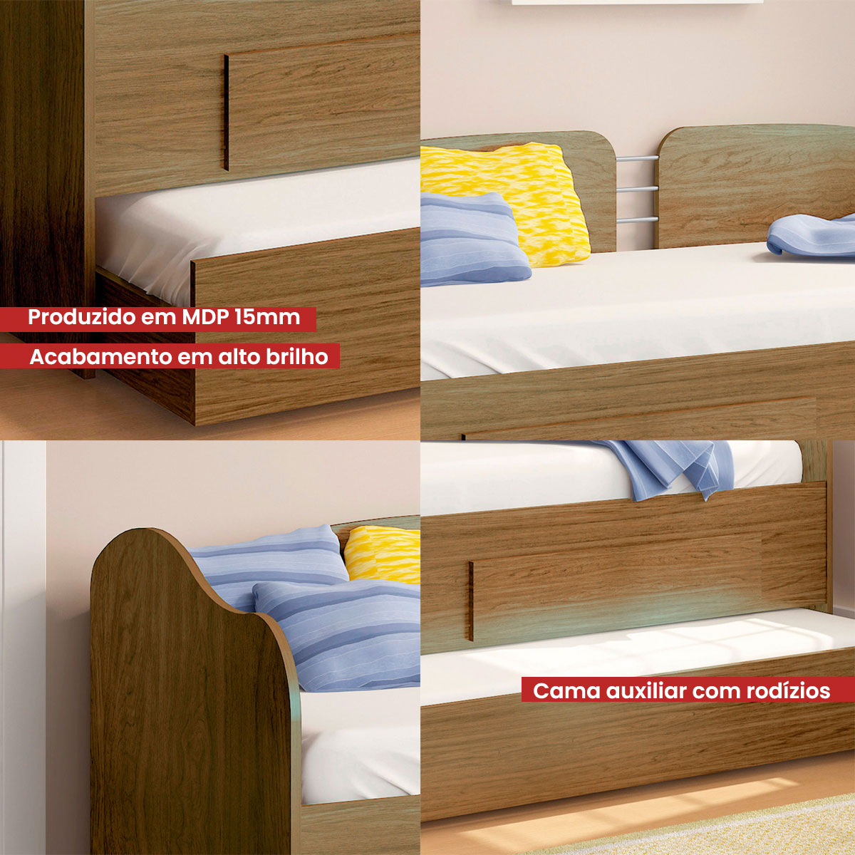 Sofá Cama Solteiro C/ Colchões Ditália Cama Aux CM08 Diamond