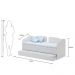 Sofá Cama Solteiro Ditália Cama Auxiliar 2 Gav. CM-08 Branco