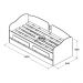 Sofá Cama Solteiro Ditália Cama Auxiliar 2Gav. CM-08 Diamond
