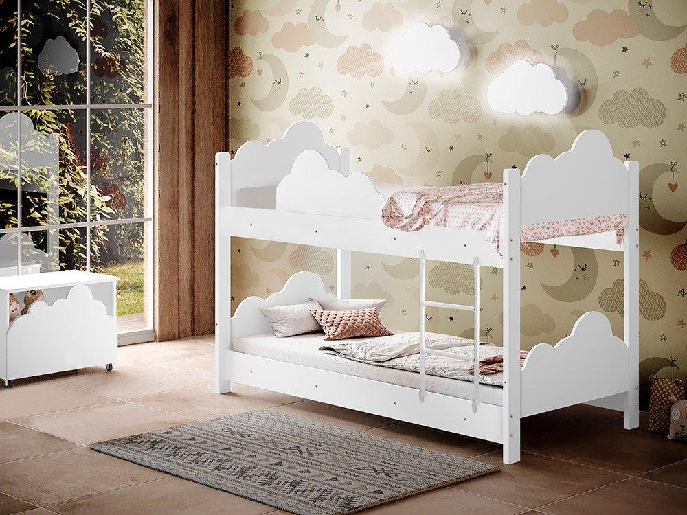 Beliche Infantil Marina Branco com 2 Luminárias - Divaloto