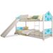 Beliche Solteiro com Escorregador Exclusiva Casinha - Azul