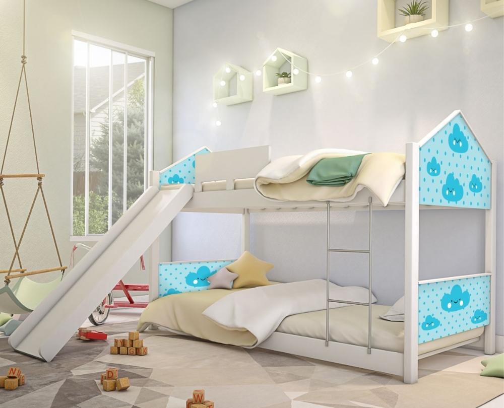 Beliche Solteiro com Escorregador Exclusiva Casinha - Azul