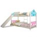 Beliche Solteiro com Escorregador Exclusiva Casinha - Azul e Rosa
