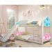 Beliche Solteiro com Escorregador Exclusiva Casinha - Azul e Rosa