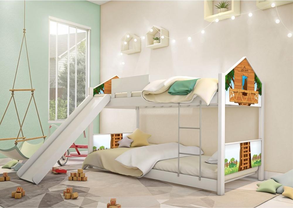 Beliche Solteiro com Escorregador Exclusiva Casinha - Casa da Árvore