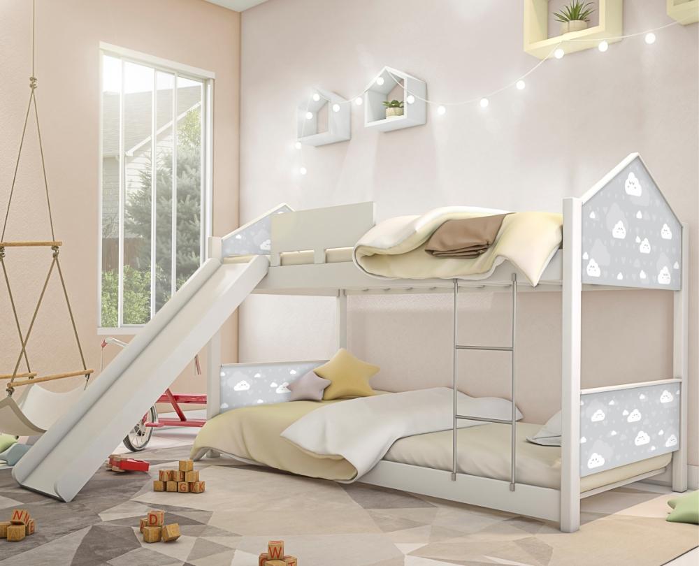 Beliche Solteiro com Escorregador Exclusiva Casinha - Cinza