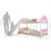 Beliche Solteiro com Escorregador Exclusiva Casinha - Rosa