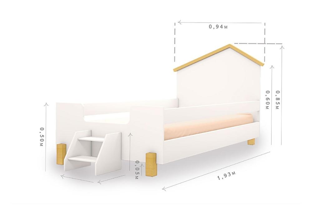 Cama Ayla Solteiro Branco/Mel Com Colchão - Divaloto