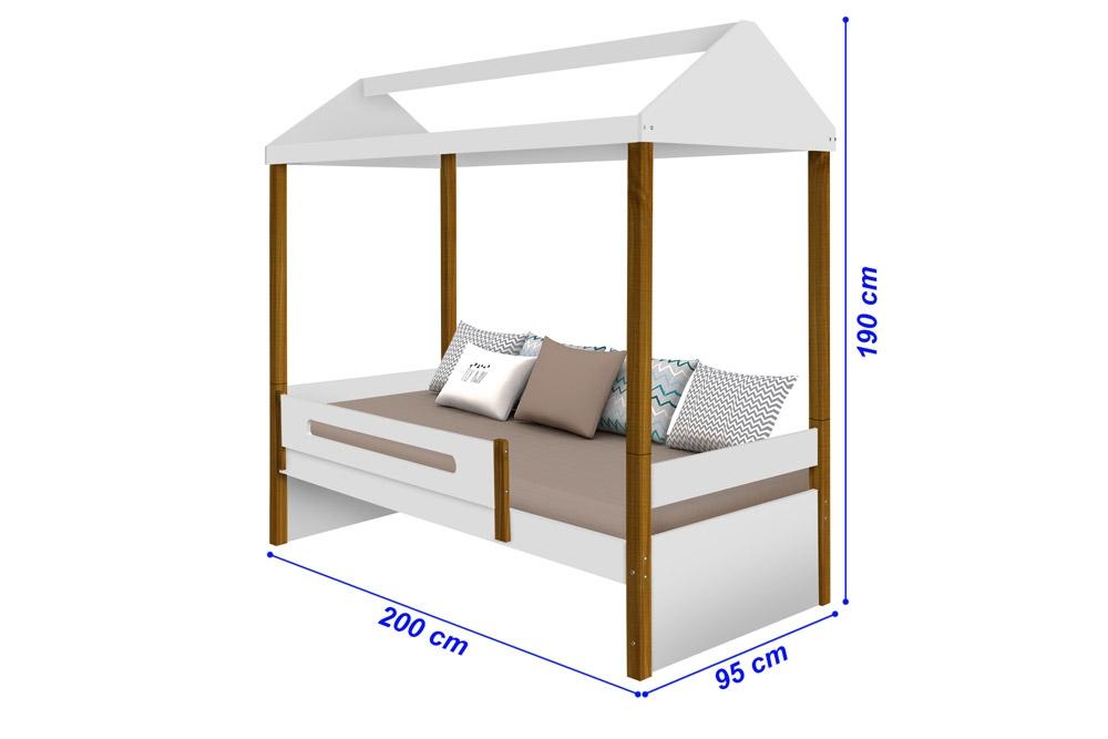 Cama Casa Sara Branca Com Cordão De Luzes Led Com Colchão