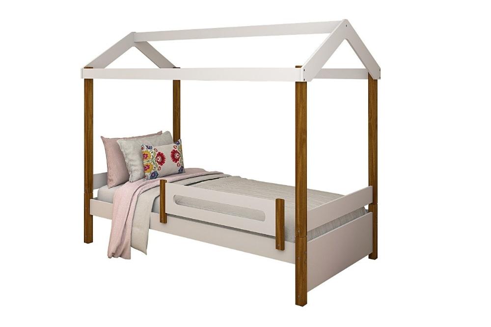 Cama Eliz Branca com Cama Auxiliar, LED e 2 Colchões - Divaloto